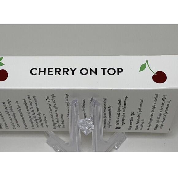 Red Aspen Nail Dashes Cherry On Top Short Square New Retired #2028 - Picture 5 of 6